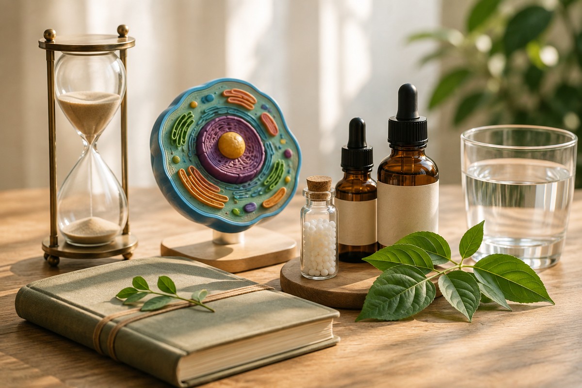 Homoeopathic medicine principles and vials